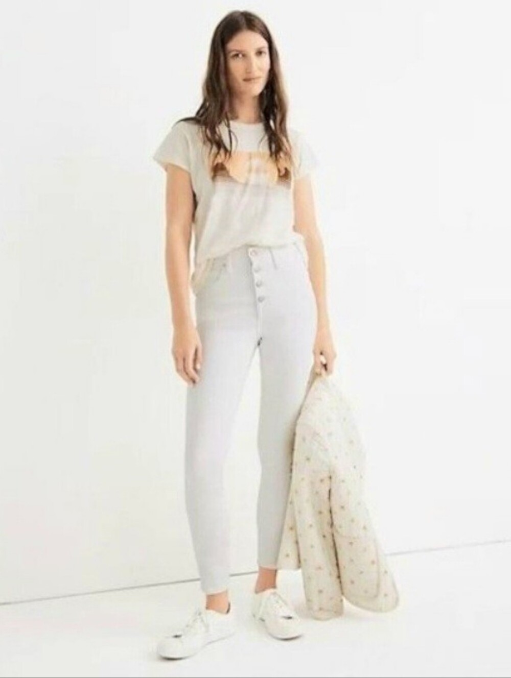 Madewell White 10" High Rise Skinny Crop Denim Jean Size 26 NEW NWT